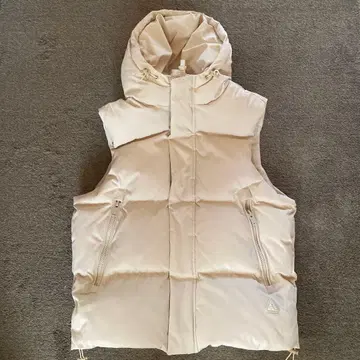 ZARA 후드 부착 다운 베스트 M 아이보리