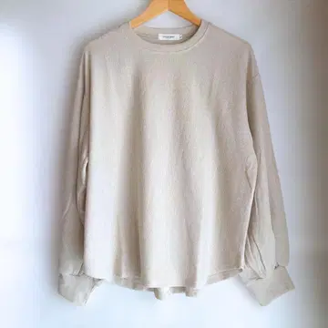 [ 새상품급 ] 와플T셔츠 L 베이지 긴팔 크루넥 니트 루즈핏