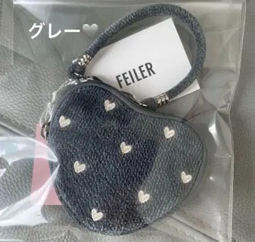 러브리 하트 하트형 파우치 그레이 택 포함 새상품