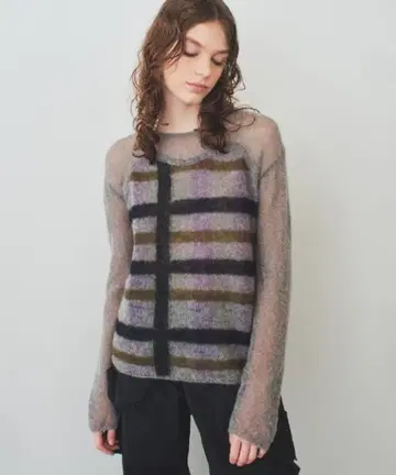 [ soduk ] double striped knit top