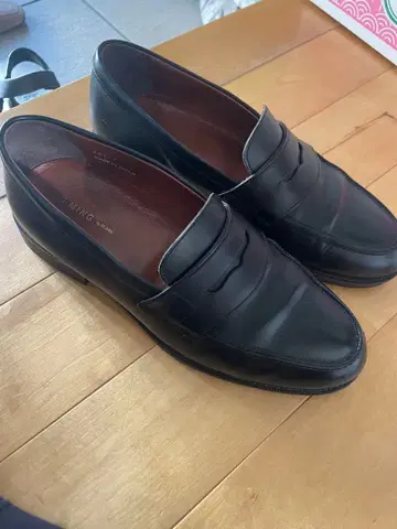 beams 블랙 가죽 로퍼 25.5