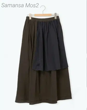 사만사 모스모스 새상품 자수 크로스 스커트 완판 차콜 그레이