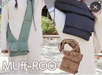 ROOTOTE 블랙 퀼팅 머플러