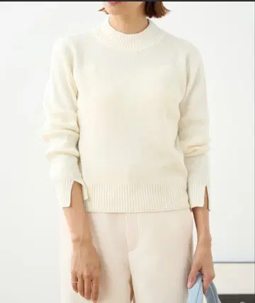 이에나 IENA 리브 디자인 컴팩트 풀오버 화이트