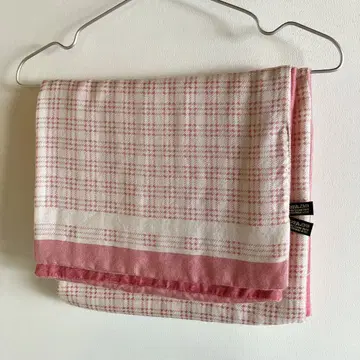 해롯 실크 캐시미어 핑크 체크 무늬 스톨 Harrods