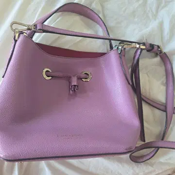 핑크 가죽 복조리형 숄더백