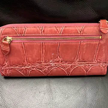 핑크 크로커다일풍 장지갑