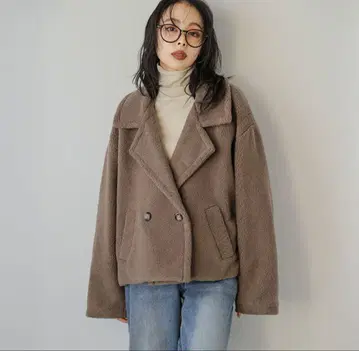 La-gemme 보아 자켓 브라운 프리 사이즈