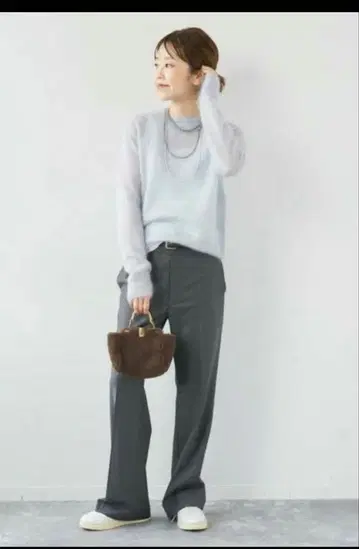 Plage 플라주 SESIA 실크 모헤어 니트 블루