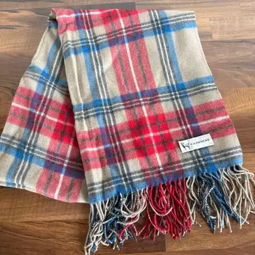 CASHMERE 체크 무늬 머플러 캐시미어