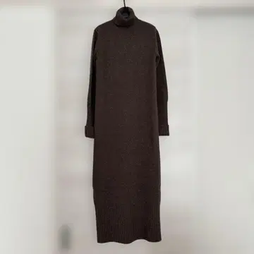 [ 새상품급 ] 다크 브라운 니트 원피스 터틀넥 롱 일본제