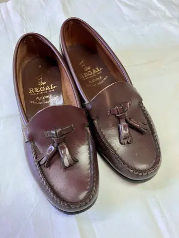 REGAL 브라운 가죽 태슬 로퍼 사이즈 22
