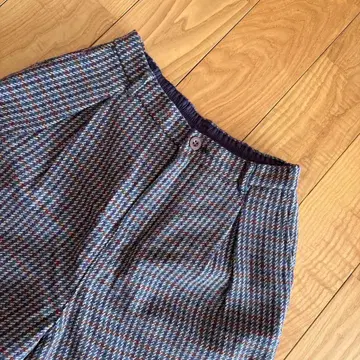 POUDOUDOU 체크 무늬 커브 팬츠