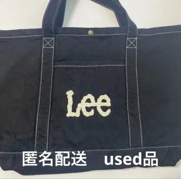 Lee 빅 토트백 자수 로고 블랙 빅 여행 used 제품