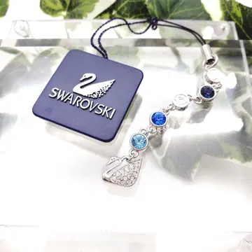 [컨디션 최상] SWAROVSKI 스완 모티브 크리스탈 스톤 스트랩