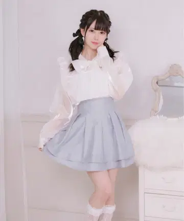 Pal elfy 볼륨 플레어 스커트 블루