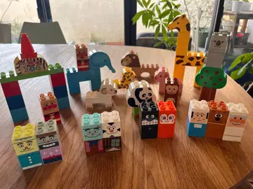 호빵맨 블록 라보 동물원 캐릭터 세트 반다이