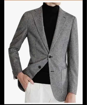 체크 무늬 테일러드 자켓 M