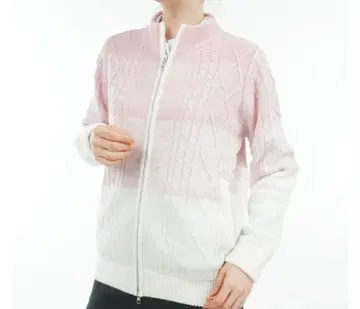 캘러웨이 안감 부착 라메 믹스 풀 집업 스웨터 여성 M