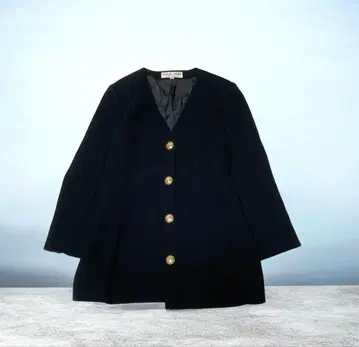 새상품급 하나에모리 노카라 가디건 자켓 골드 버튼 장미 무늬