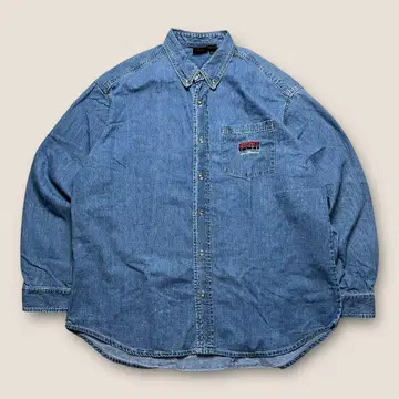 90s 디즈니 데님 셔츠 ESPN CLUB 빈티지 자수 디자인