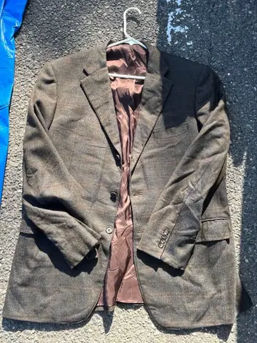 90s 체크 무늬 테일러드 자켓