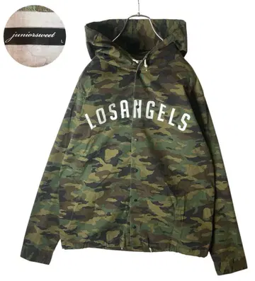 로스앤젤레스 빅 로고 카모 패턴 라이트 아우터 후드티 블루종 L 사이즈
