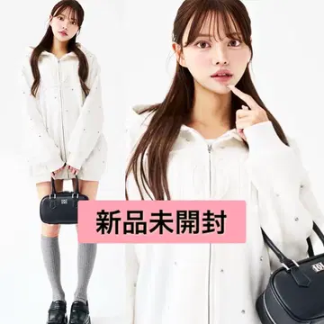 미개봉 새상품 다리치 darich DD 로고 비쥬 지퍼 후드티 화이트 F