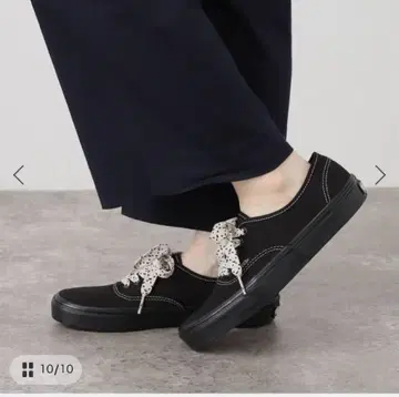 Vans 블랙 캔버스 스니커즈 오센틱 23.5cm