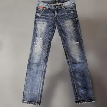 Top Rebel 데미지 가공 스트레이트 청바지 46