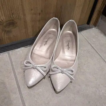 [새상품급] 긴자 카네마츠 발레 슈즈 스틸레토 실버 23.5cm