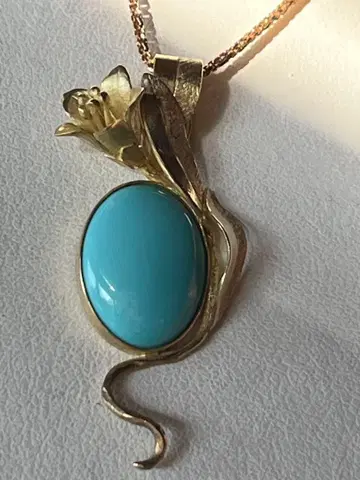 K18 터콰이즈 백합 펜던트 탑 아틀리에 [  ]