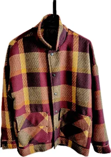 [ 새상품급 ] 울 혼방 체크 무늬 자켓