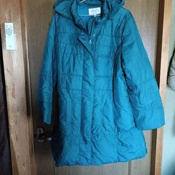 MISSIL 미제르 후드 부착 터콰이즈 다운 코트 LL 사이즈~3L 정도