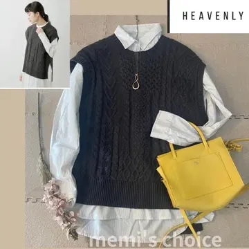 HEAVENLY 케이블 짜임 니트 베스트 여성용 상의