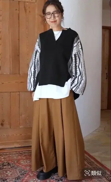 새상품 니코앤드 misayo 프로듀스 슈퍼 와이드 팬츠 M 사이즈