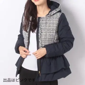 [ Dear Princess ] 새상품 트위드 다운 자켓 페플럼 핑크