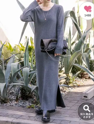 리브 드와 [ 신소재의 전체 골격 슬림 원피스 ] 리브 니트 원피스