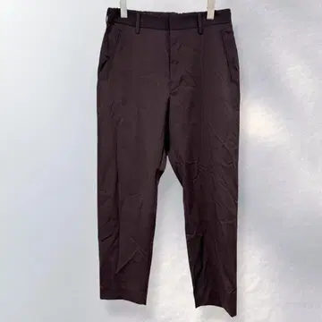울 혼방 테이퍼드 팬츠 크롭 기장 심플 무지 깔끔한 M [ i525