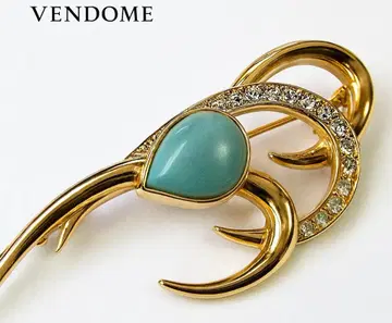 VENDOME 반돔 빈티지 브로치 큐빅