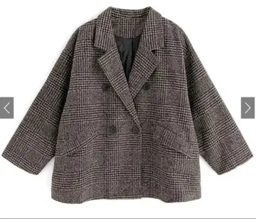 그레일 글렌체크 트위드 자켓[at2131] 브라운