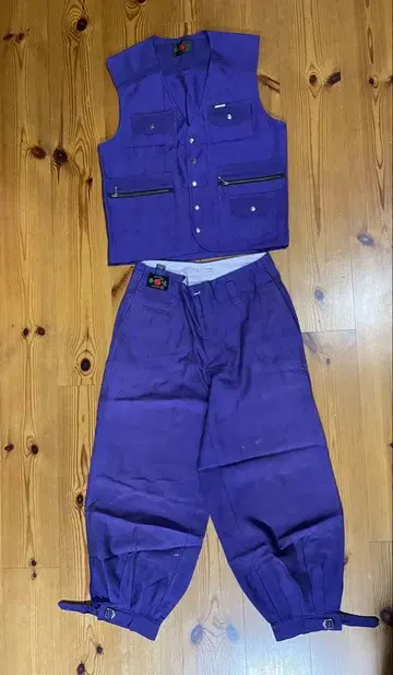 쇼마루 보라색 베스트와 팬츠 세트