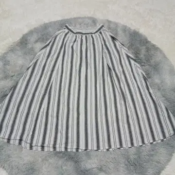 아메리칸 홀릭 스커트 프리 스트라이프 코튼 린넨 린넨