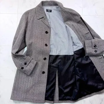 극미품 L MENS BIGI 남성용 비기 헤링본 스텐 칼라 코트