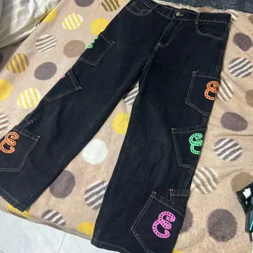 에디토리얼 부 블랙 데님 팬츠