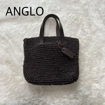 [ 새상품급 ] ANGLO 가죽 뜨개질 토트백 브라운