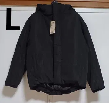 무인양품 방풍 발수 충전솜 후드 자켓 블랙 L