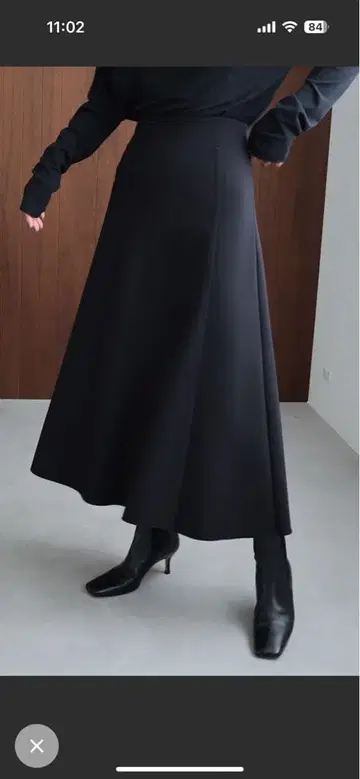 *evernavy* 사이드 슬릿 분또 플레어 스커트