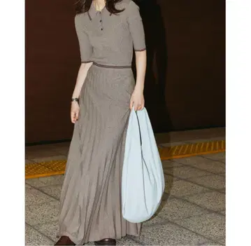 새상품 Mila owen 니트 플리츠 스커트 완판템 모카