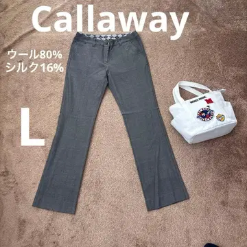 [ 캘러웨이 골프 ] 울 80% 실크 16% 그레이 계열 골프 팬츠 L